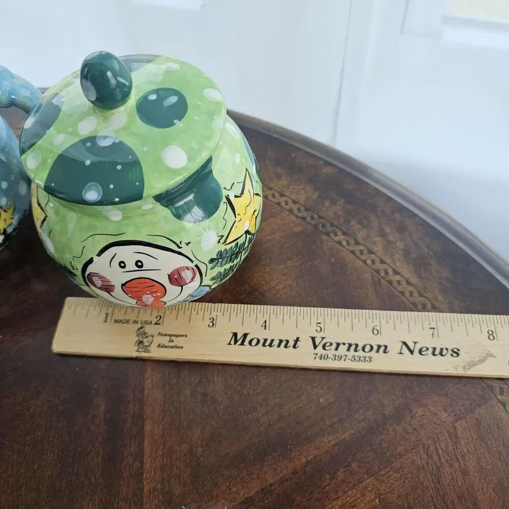Vintage Snowman Cream & Sugar Set, 2001 Mary Heather Gibbs Enesco, Christmas